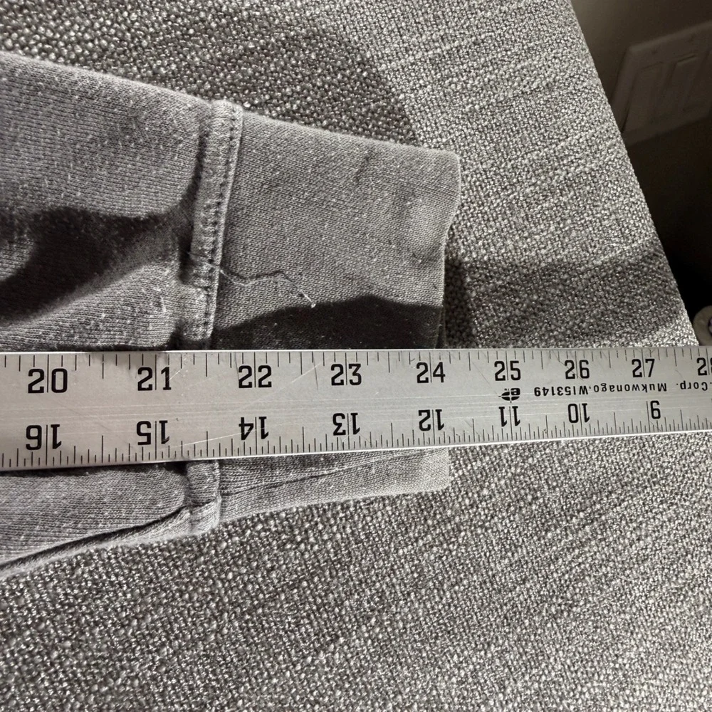 The North Face Hoodie Mens Large Gray Good‎ Red Box Logo Pullover Fleece